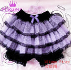Mikumn Harajuku Sweet Lace Shorts Skirts Y2k Japanese Lolita Kawaii JK Ruffles Bloomers Women Elastic Waist Safety Short Pants SS69 48.69 Black Purple / Waist 60-100cm