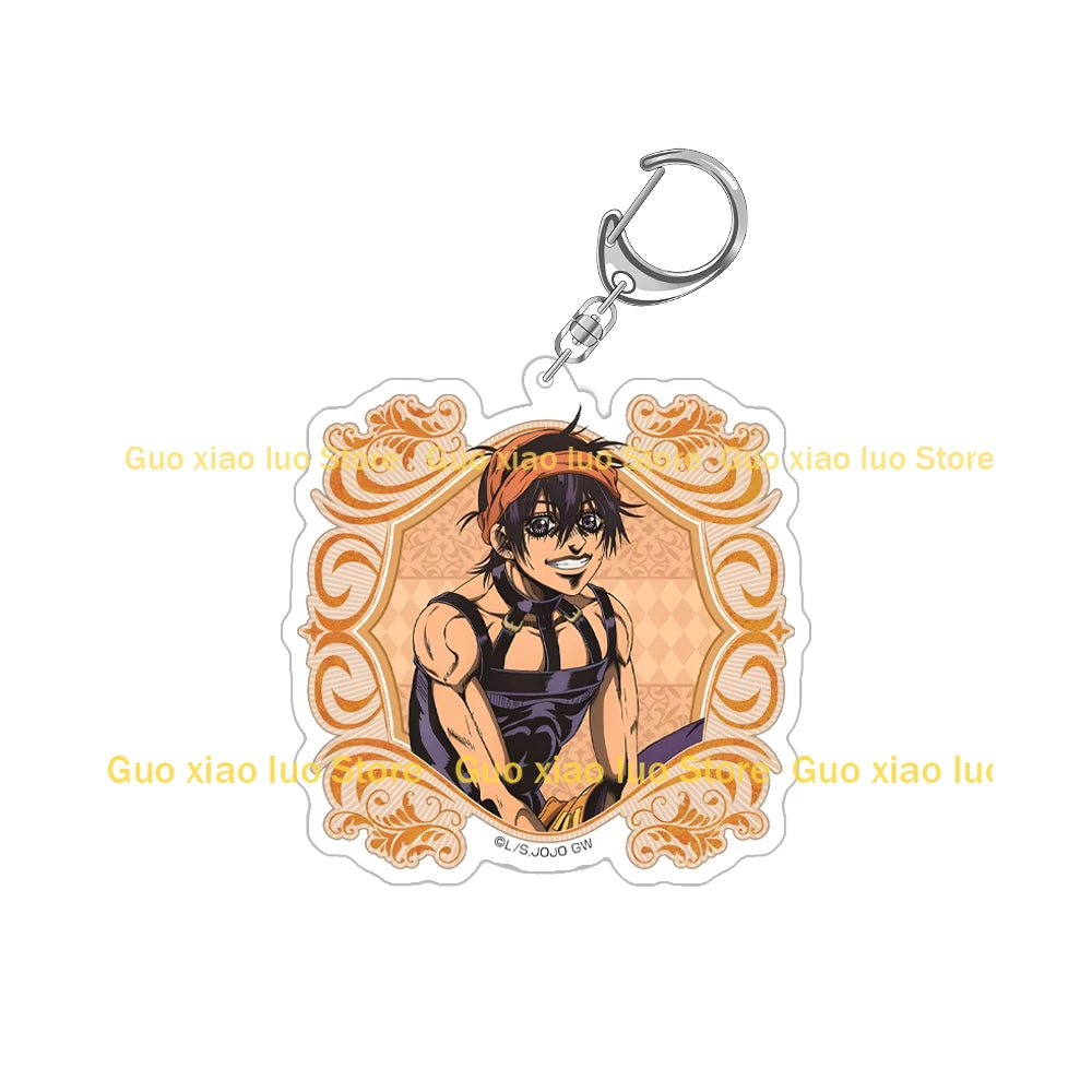 JoJo`s Bizarre Adventure: Golden Wind Vinegar Doppio Diavolo Ghiaccio Melone Risotto Nero Leone Abbacchio Acrylic Keychain Gifts