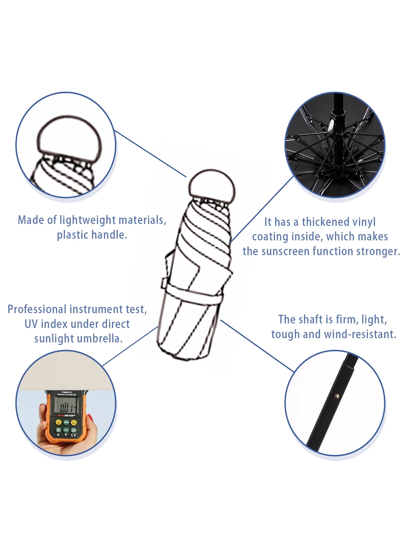 Mini Capsule Umbrella, Ultra-Light Sun Protection UV Blocking, Fashion Casual Basic Style, Manual Open, 6 Ribs Iron Frame
