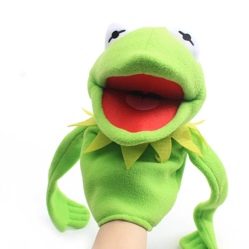 Anime Kermit The Frog Funny Kawaii Plush Doll Hand Puppet Schoolbag Frog Cute Plush Toy Ventriloquist Performance Props For Baby