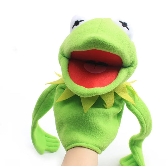 Anime Kermit The Frog Funny Kawaii Plush Doll Hand Puppet Schoolbag Frog Cute Plush Toy Ventriloquist Performance Props For Baby