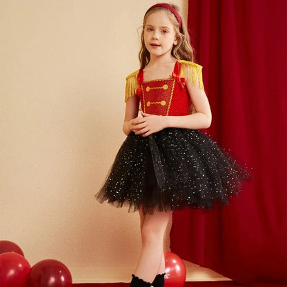 SS69 Nutcracker Soldier Tutu Dress for Girls, Halloween Christmas Costume
