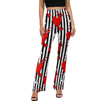Heart Confetti Pants Elastic Waist Pink Valentines Day Streetwear Flare Pants Summer Casual Pattern Oversize Trousers SS69 34.69 style-6 / XL / CHINA