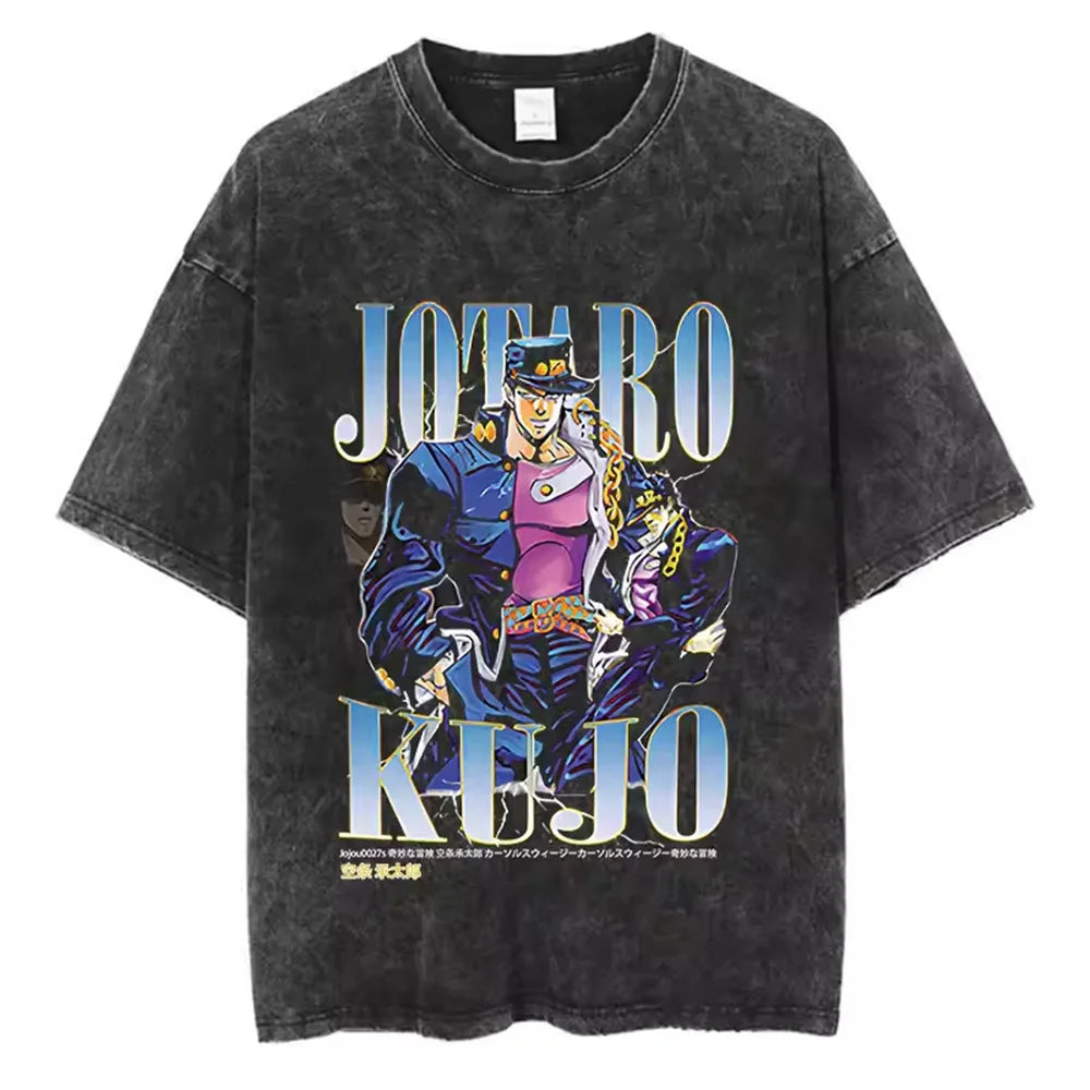 Jojo Bizarre Adventure High Quality Cotton Tshirt Harajuku Streetwear Japanese Men Top Comic Y2k Anime Man Clothing SS69 14.69 xuehua-93630 / XXL