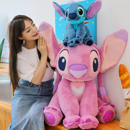 40/50CM Anime Cartoon Disney's Lilo & Stitch Kawaii Girl Plush Dolls Cute Angel Large Plush Toys Girl's Christmas Birthday Gifts SS69