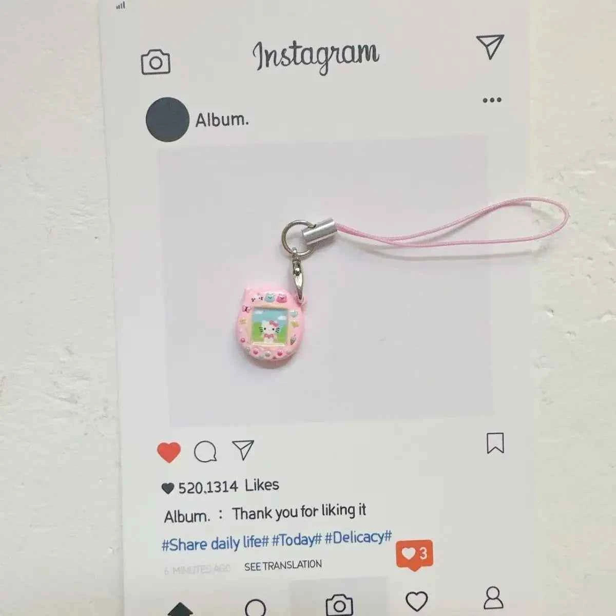 Cute Handmade Mini Tamagotchi Alloy Pendant Mobile Phone Pendant Cartoon Simulation Tamagotchi Pendant Keychain