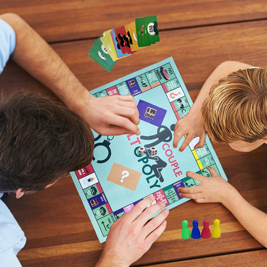 Adultopoly Board Game Couple Board Game Interactive Relationship Card Game Portable Couple Game Valentines Gifts for Him Her SS69