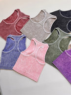 Seamless Yoga Top Fitness Sports  Gym Running Vest  Workout Women Athleisure Sleeveless Crop Top - SS69