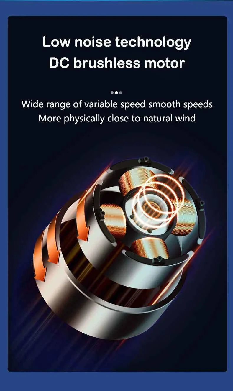 3600mAh USB Desk Fan 4 Speed Adjustable Desktop Table Fan with Strong Wind Quiet Operation Kipas USB Oscillating Fan