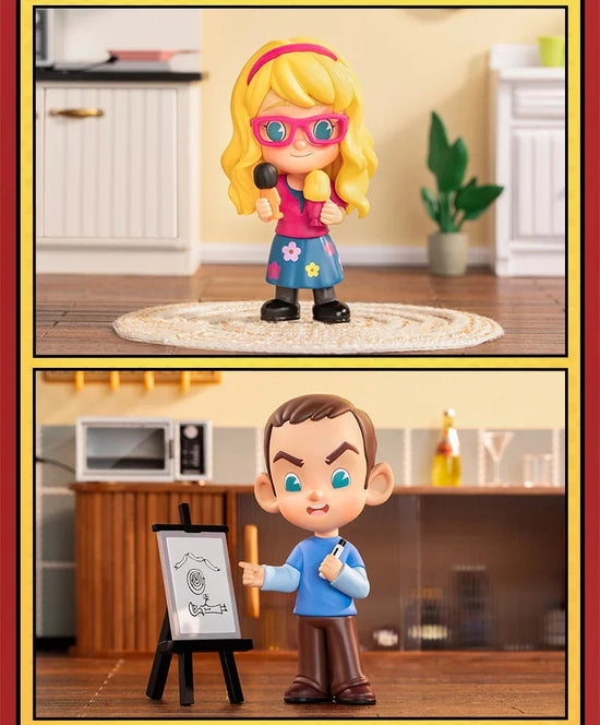 POP MART The Big Bang Theory Action Figures Toys TBBT Sheldon Penny Amy Leonard Howard Rajesh Bernadette Figure Dolls Kids Gifts SS69