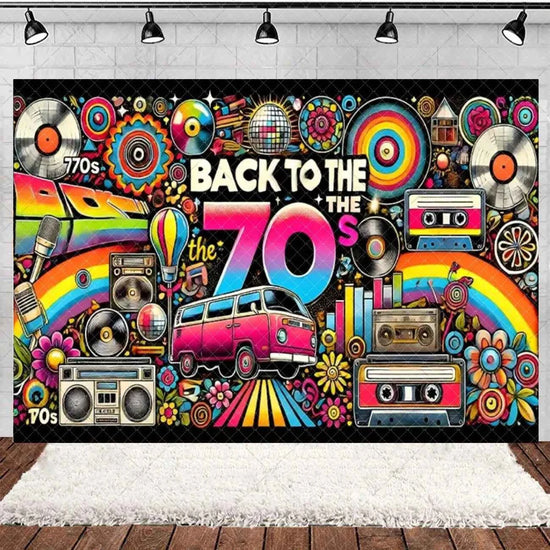 Retro Back to the 70s 80s 90s Backdrop Music Party Decorations Neon Light Graffiti Tapes Disco Background Photo Studio Supplies