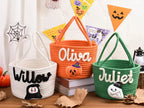 Custom Name Halloween Candy Basket, Personalized Cotton Trick or Treat Bag, Kids Candy Basket, Boo Basket, Halloween Gift,