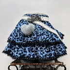 Y2k Japanese Vintage Lolita Style Short Party Skirts Women Gothic Leopard Print Mini Skirts Streetwear Harajuku Punk Skirt Chic