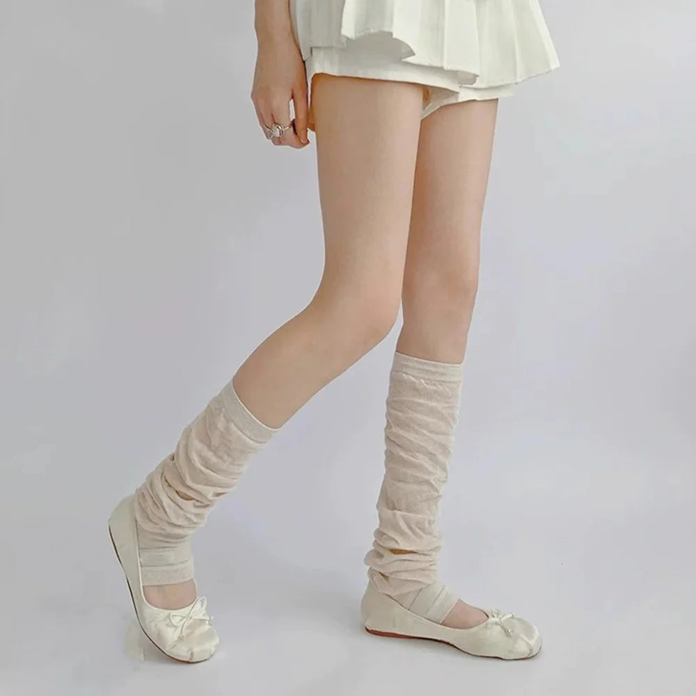 2024 Lolita Leg Warmers Women's Long Socks Wool Knitted Foot Cover Arm Warmer Y2K Autumn Winter Crochet Heap Socks Boot Cuffs SS69