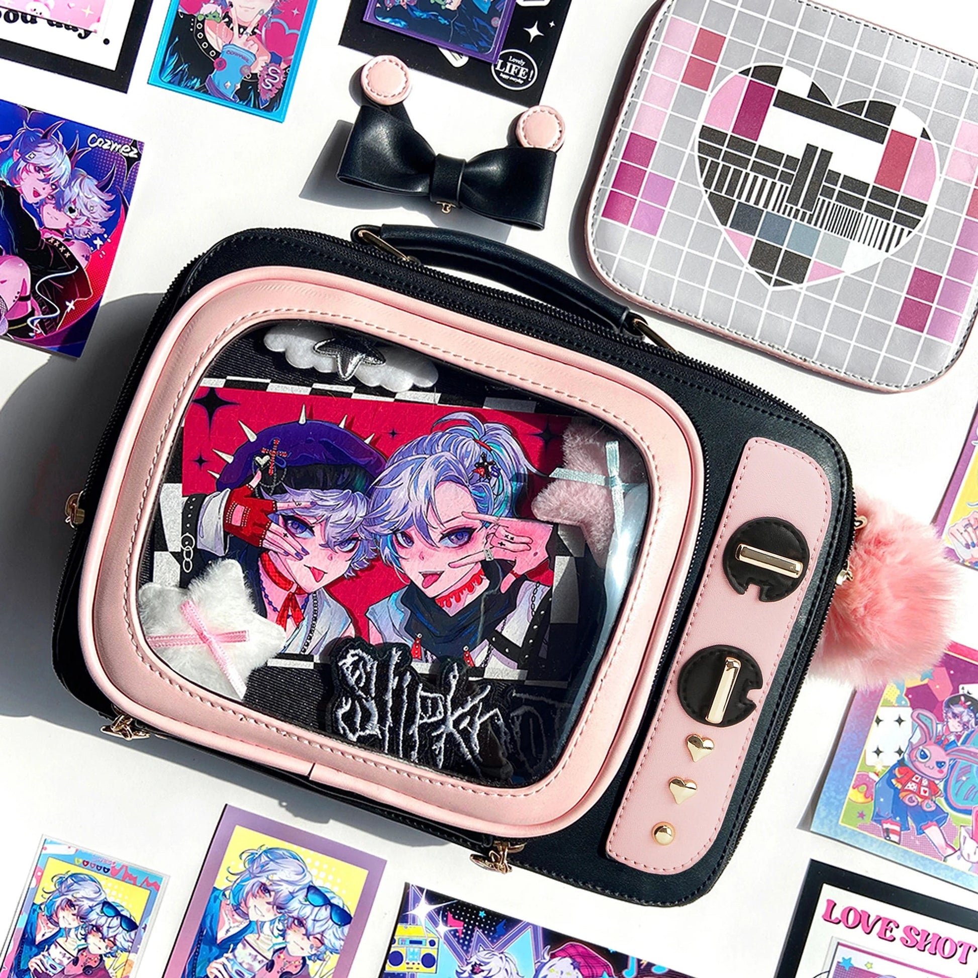 Novelty Tv Shape Ita Bag Retro Television Women Shoulder Bag Design Ita Backpack with Inserts Gilrs Crossbody Bag SS69