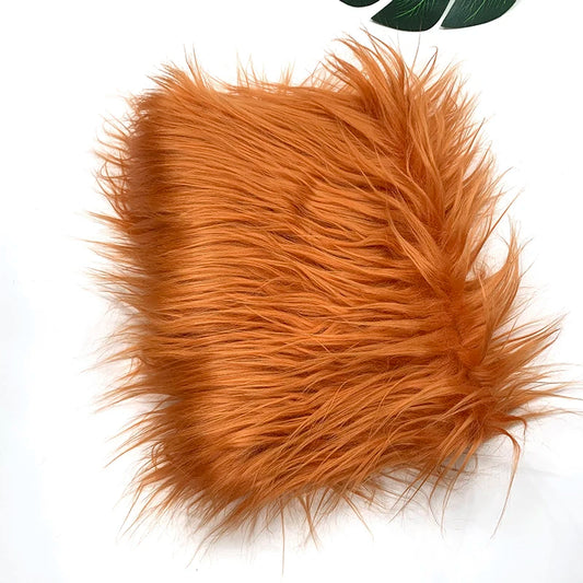 SS69 Faux Fur Fabric 8cm Long Pile 25x45cm Sheet for Cosplay and Patchwork