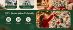 Prelit Artificial Christmas Tree with 100 Lights Snowflake Decorations Hinged PVC Branches Iron Trunk and Folding Metal Stand Green and White Holiday Decor for Living Room Home Christmas Party