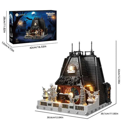 2419PCS Wednesday Adams House Building Blocks Darkness Villa Model Bricks Desktop Decoration Diy Toys For Kids Holiday Gifts