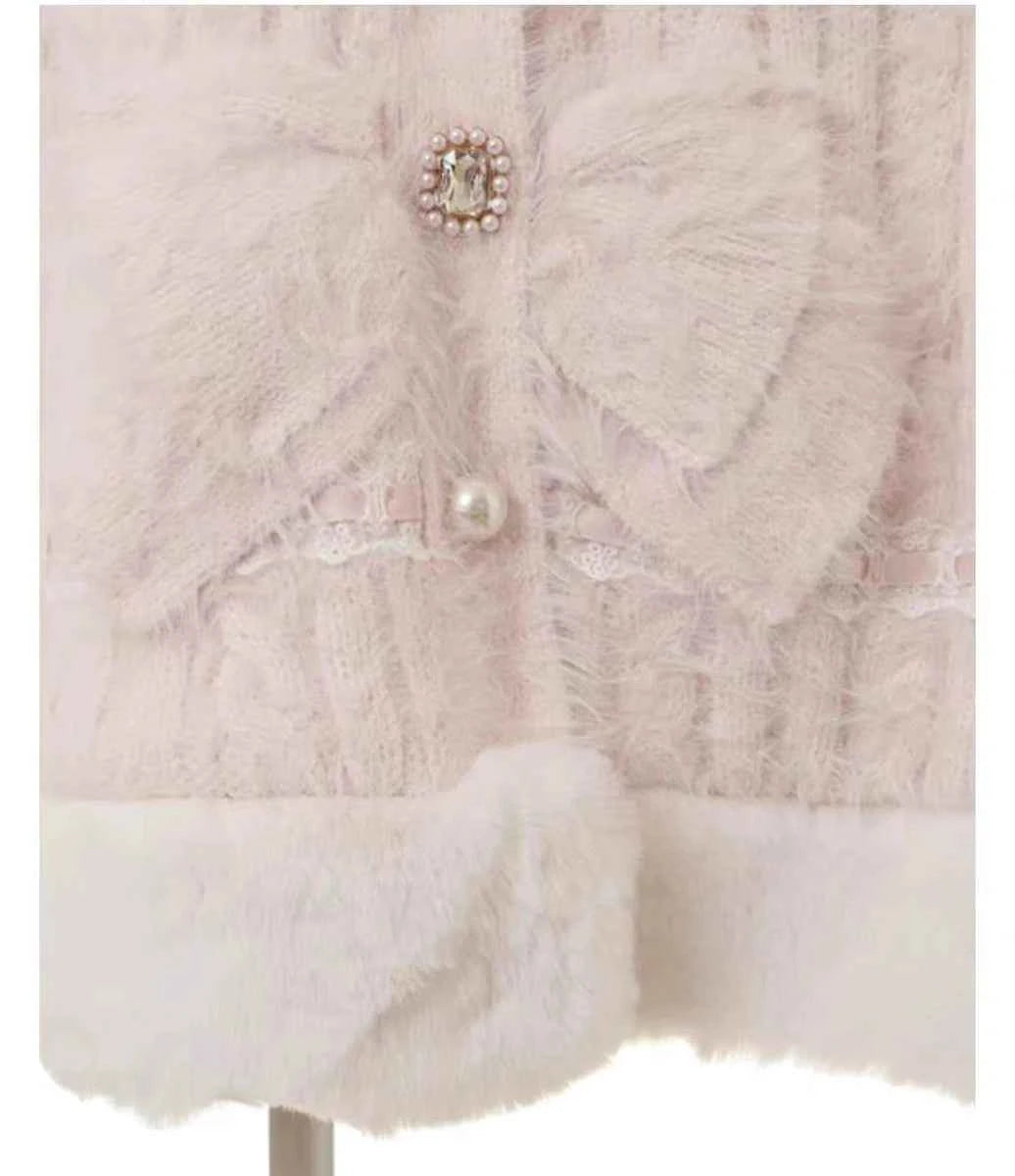 Fall Winter New Sweater Cardigan Women Japanese Mine Sweet Soft Waxy Thick Sweet Pearl Button Hooded Knitted Sweater Cape Jacket