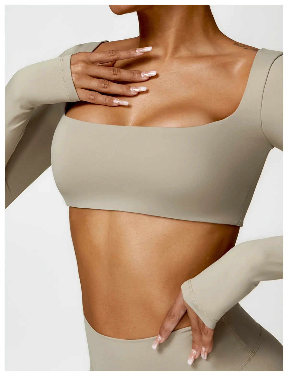 2PCS Yoga Suit Sports Set Women Quick-Drying Gym Set Women Tracksuit Running Workout Long Sleeve Sports Shirt Yoga Clothing SS69