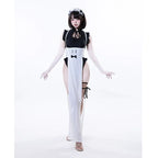 Anime Maid Costume Jumpsuit with Apron & Leggings