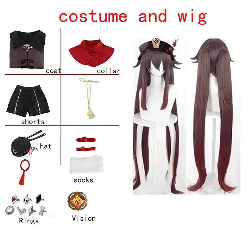 Hu Tao Genshin Impact Cosplay Dress Set for Women
