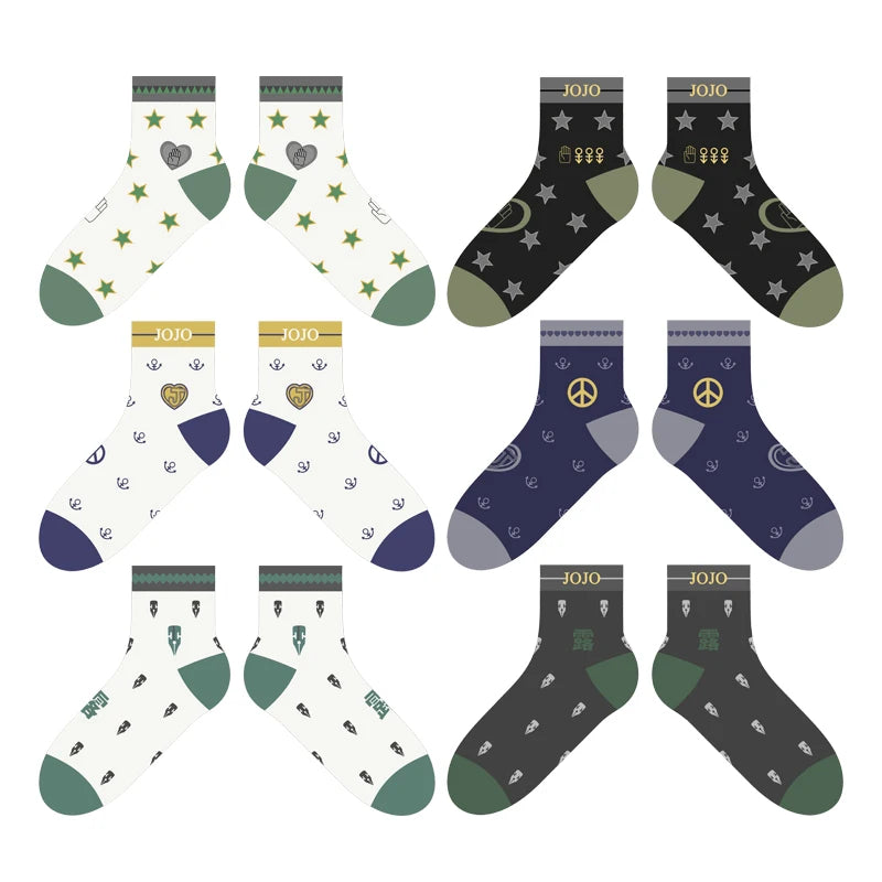 Brdwn Golden Wind Giorno Giovanna Bruno Bucciarati Kira Yoshikage Sock Short Socks Warm