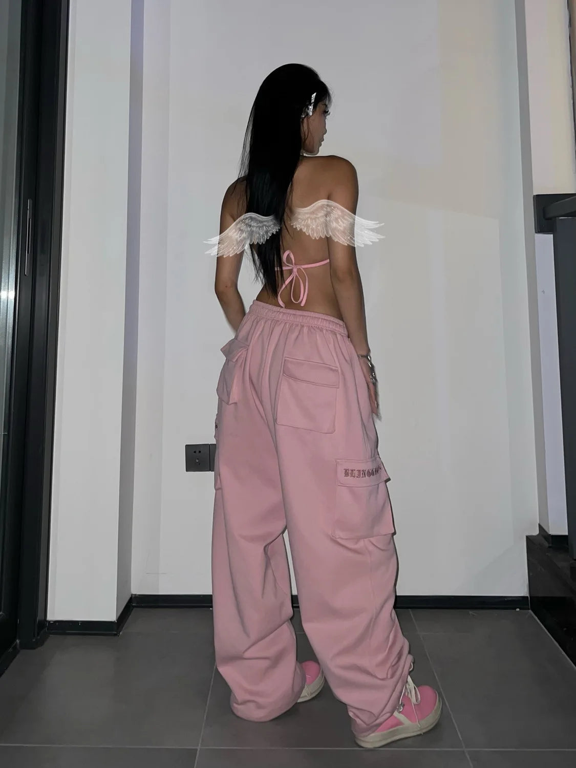 Y2K Pink Cargo Parachute Pants Oversize Hip Hop Jogging Sweatpants Egirl 90s Aesthetic Vintage Wide Leg Trousers Female SS69 40.69 Pink / XL / Italy