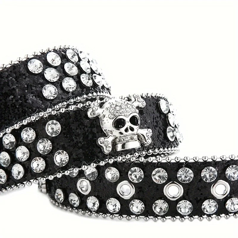 SS69 Rhinestone Western Cowgirl Belt - PU Leather Y2K Style Accessory