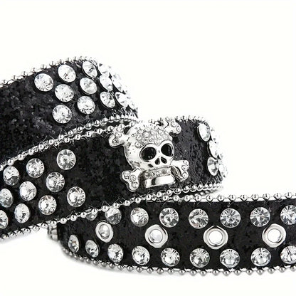 SS69 Rhinestone Western Cowgirl Belt - PU Leather Y2K Style Accessory