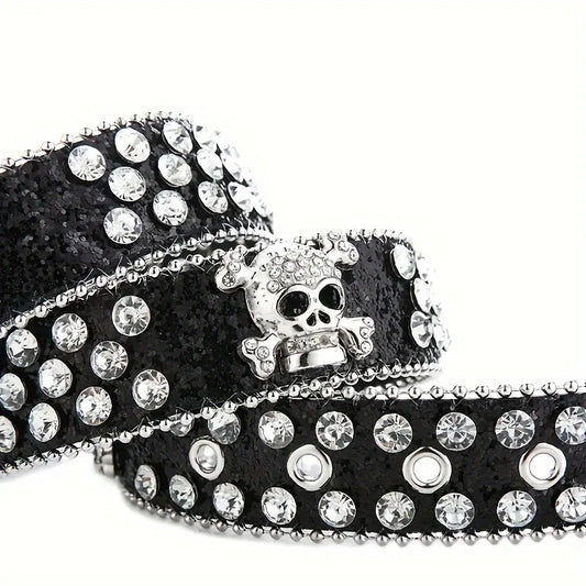 SS69 Rhinestone Western Cowgirl Belt - PU Leather Y2K Style Accessory