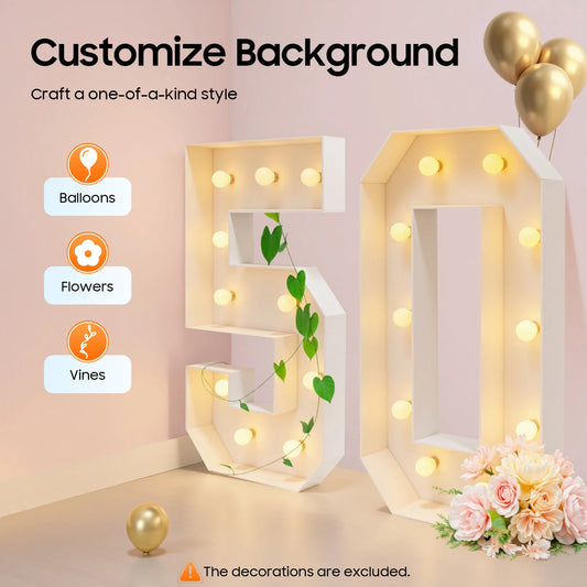 Bymaocar 100cm Giant LED Number Light for Birthday Wedding Anniversary Decor