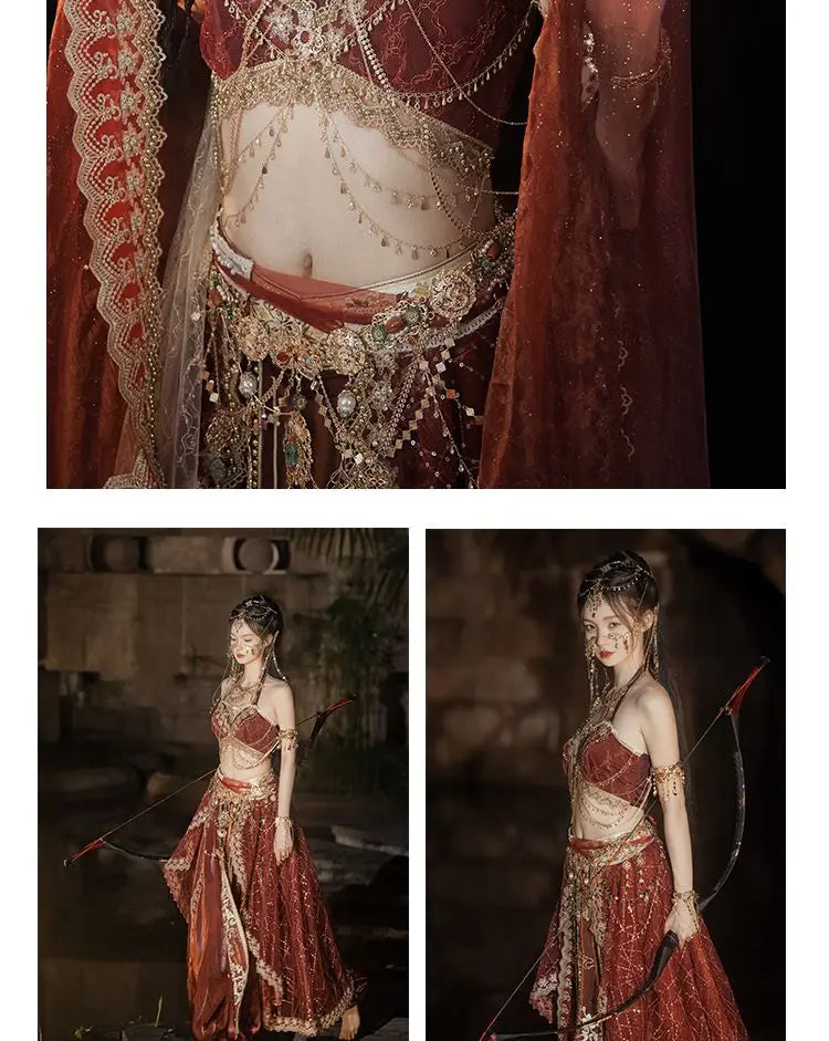 2025 chinese characteristic dunhuang feitian hanfu exotic princess folk dance suit travel photography hanfu clothes+accessories SS69