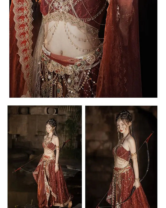 2025 chinese characteristic dunhuang feitian hanfu exotic princess folk dance suit travel photography hanfu clothes+accessories SS69