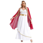 Womens Ancient Greek Princess Dress Goddesses Toga Costume for Halloween Carnival Party Deity Queen Cosplay Chiffon Robe Gown