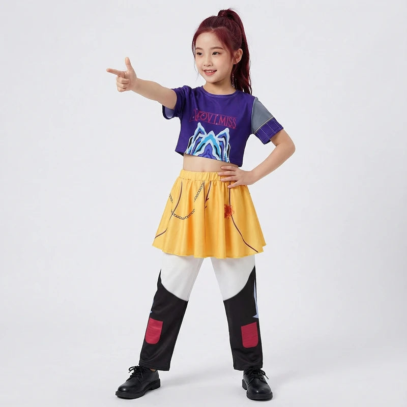 Rumi Girl Cosplay Costume Anime Mira Roleplay Outfit Trendy Dance Performance Wear Halloween Party Performance Costume