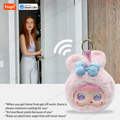 Tuya Smart  AI Plush Robot w/LED Eyes & Voice Control,Interactive Smart Toy USB Rechargeable Companion for Kids Gifts/Smart Home