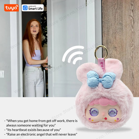 SS69 Tuya Smart AI Plush Robot with LED Eyes and Voice Control, USB Rechargeable