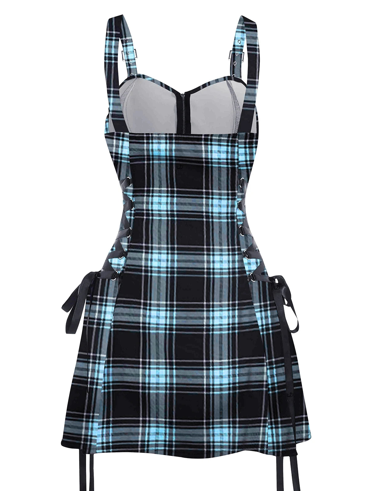 Dressfo 2025 Women's Dresses Allover Rose Print Half Zipper Lace Up Valentine's Day Mini Dress Summer Sleeveless Dress