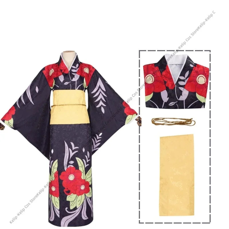 Anime Tamayo Cosplay Costume Kimetsu No Yaiba Wig Kimono Shoes