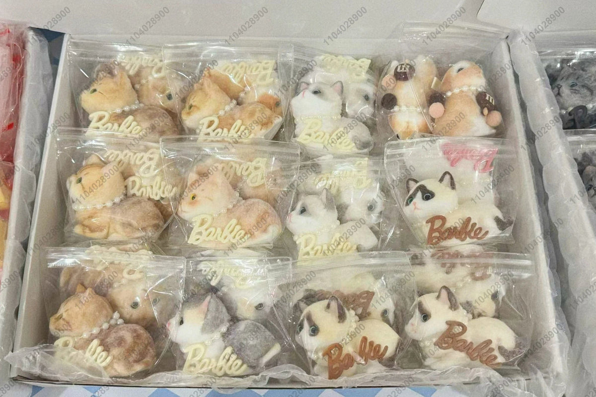 Handmade Kitty Cat Taba Squishy Silicone Fuzzy Kitten Soft Cat Mushy Squeeze Toy Mochi Toy Hand Relax Stress Release Gift Toy SS69