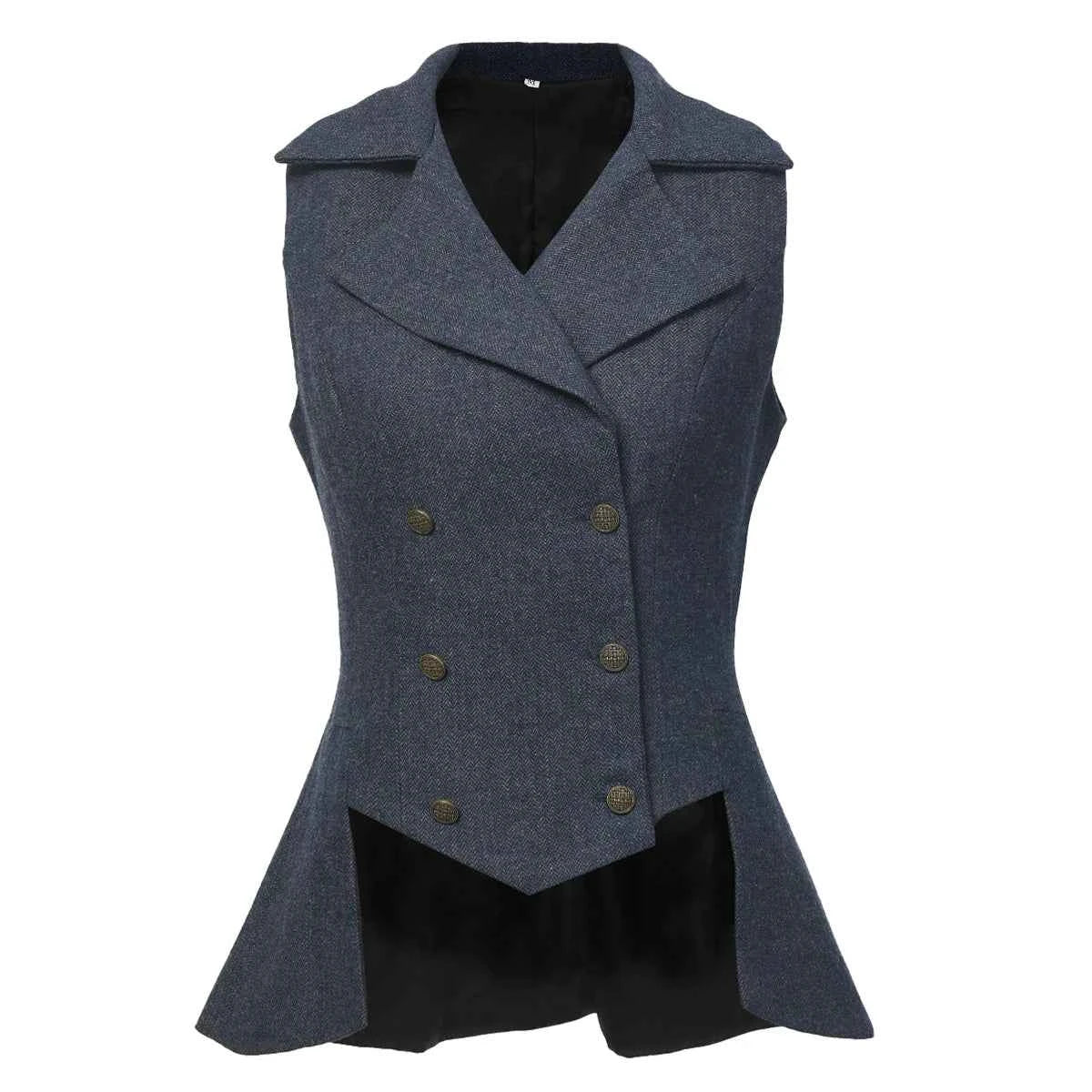 Victorian Vest Woman Vintage Steampunk Renaissance Tailed Waistoat