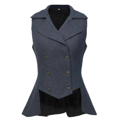 Victorian Vest Woman Vintage Steampunk Renaissance Tailed Waistoat