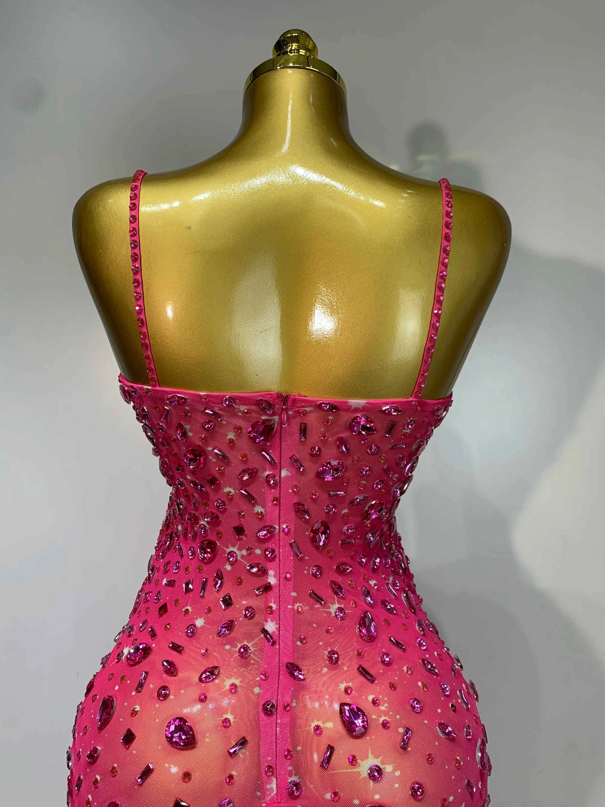 Luxury Rhinestones Sexy Mesh See Through Bodycon Dress Women Birthday Evening Cocktail party Gown Red Carpet Club Stage Outfit