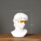 GUGUGUHOME David Head Resin Bust Sculpture - Modern Abstract Art