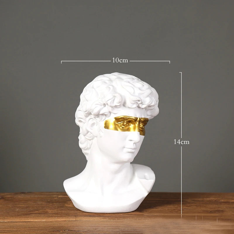 GUGUGUHOME David Head Resin Bust Sculpture, Modern Abstract Art Statue