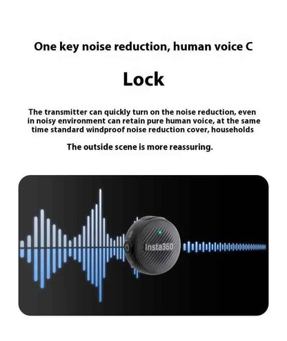 Insta360 X5 Mic Air Transmitter 48khz High-Quality Noise Reduction Compatibility Flow 2 Pro Custom  Recording Upport One-Click