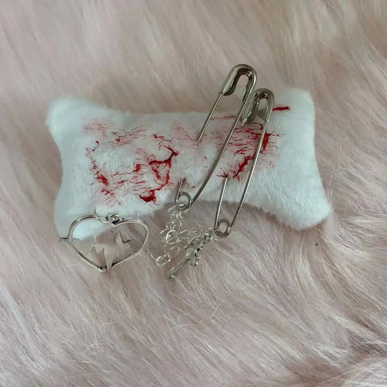 Gothic Punk Cat Ear Hat Cross Skeleton Knitted Black Y2K Girl Subculture Cute Lace Net Hat Chinese Brand None( AE Stock) SS69 13.69 Blood bone tassel hairpin