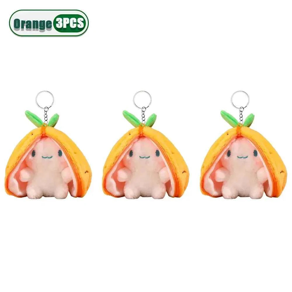 Funny Strawberry Carrot Rabbit Plush Toys Stuffed Into Fruit Transform Soft Animals Bunny Doll For Boys Girls Birthday Gift