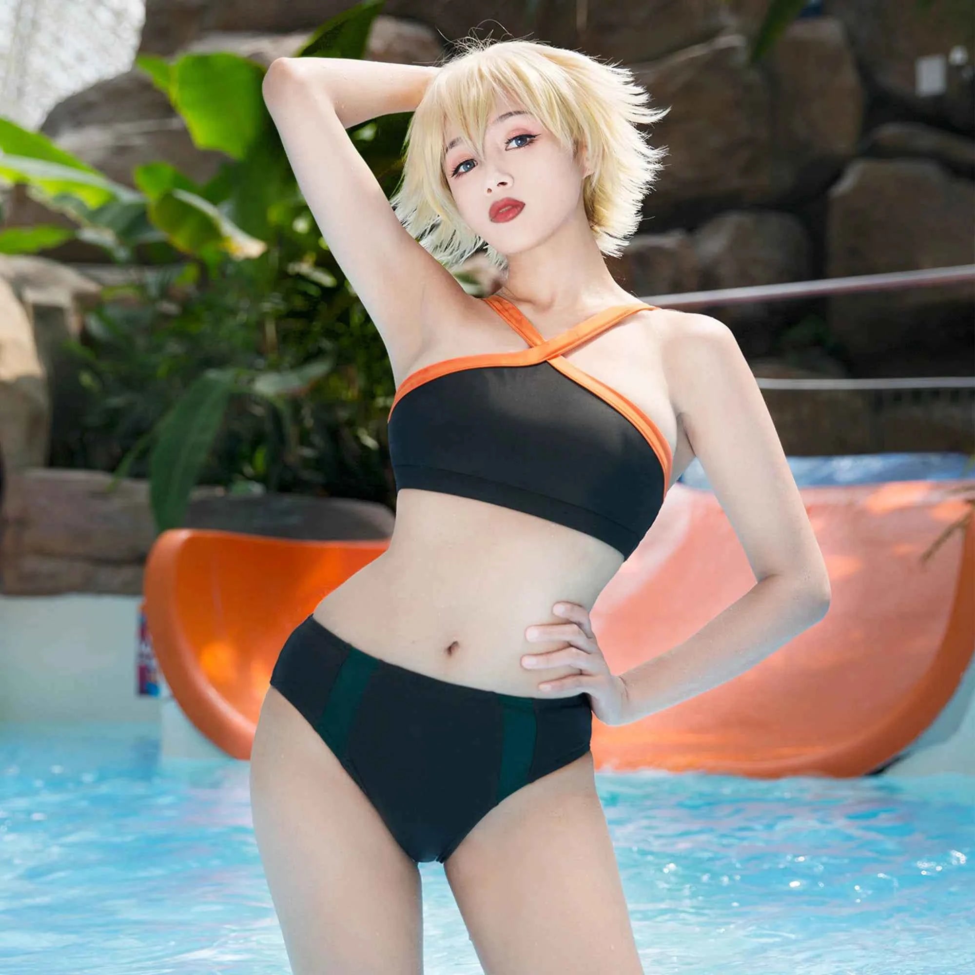 Miccostumes Women Bikini Set Swimsuit Anime Style Bathing Suit